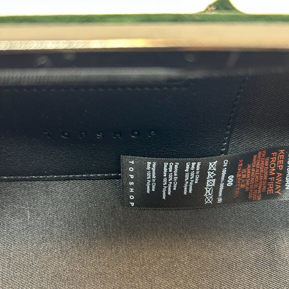 Topshop Velvet Cylinder Evening Bag Crossbody Tube Clutch w/ Chain Strap - Picture 9 of 14